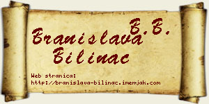 Branislava Bilinac vizit kartica